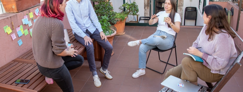 aftercare support group meeting in a circle after residential addiction treatment