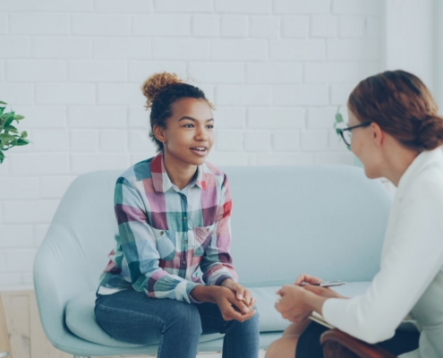 therapist guiding a client through an EMDR trauma processing session