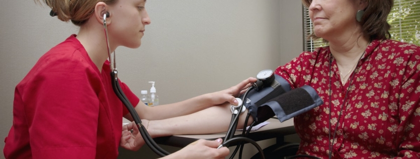 Nurse checking a patient blood pressure during medically supervised benzodiazepine detox