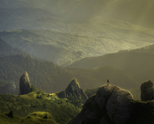 Sunrise breaking over mountains, symbolizing hope and healing in early addiction recovery