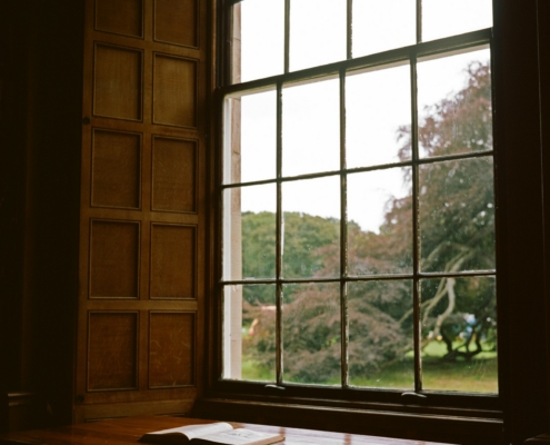 A quiet moment of reflection indoors