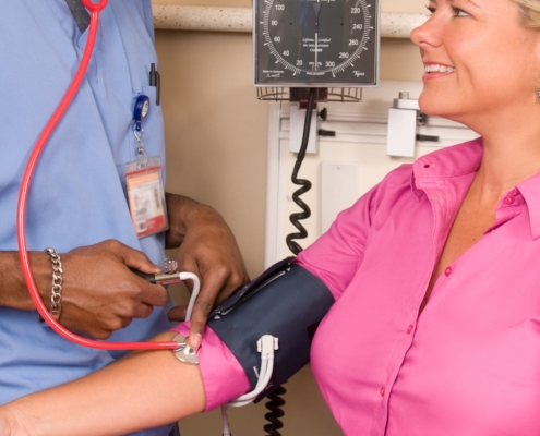 Nurse checking a patient’s vital signs during meth withdrawal in residential detox