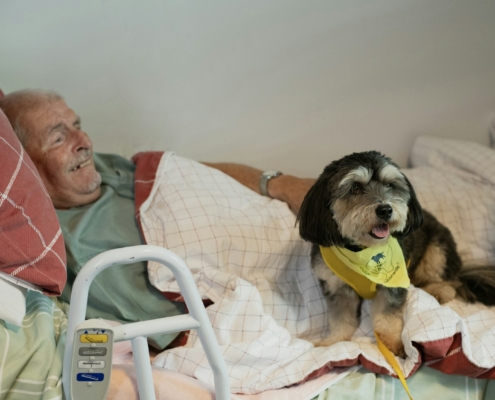 A clinician and client in conversation