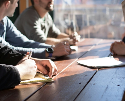 Group therapy session during a typical day in residential addiction treatment