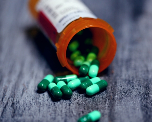 Prescription medication bottle representing suboxone treatment for fentanyl withdrawal